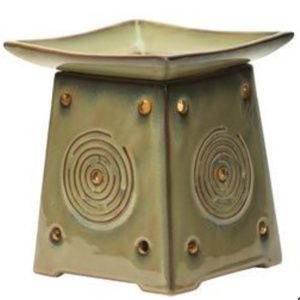 Scentsy Warmer Deluxe SENDAI Green Retired Asian Japanese Oriental Feng Shui Zen